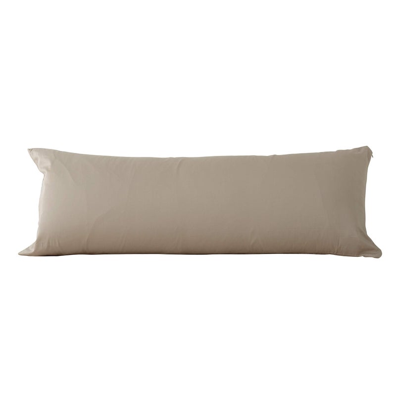 Evolive New 300TC Thread Count 100% Cotton Body Pillow Cover/Case Replacement with Hidden Zipper Closure 21"x54" (Taupe) - Image 2